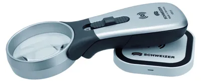 Immagine prodotto di Lente d'ingrandimento manuale Tech-Line a induzione Ingrandimento 15x LED Ø lente 16,3 mm SCHWEIZER