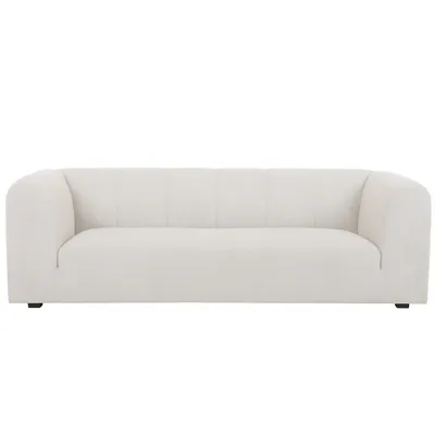 Produktbild von Miliboo - Design-Sofa aus hellbeigem Stoff 4-Sitzer OLIVEIRO