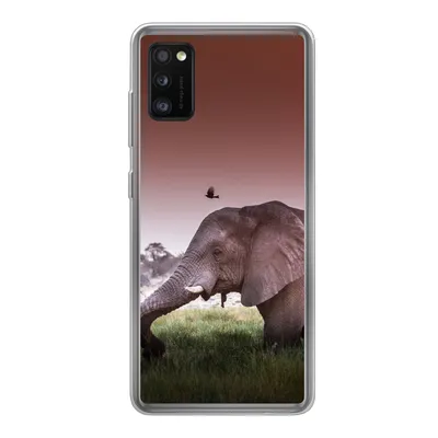 Produktbild von MuchoWow® Handyhülle Schutzhülle Hülle für Samsung Galaxy A41 Elefant - Gras - Sonne - Tiere Silikon Softcase Handy Hülle - Mobiltelefon
