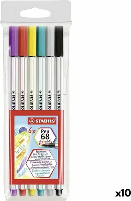 Produktbild von Marker-Set Stabilo Pen 68 Brush Bunt (10 Stück)