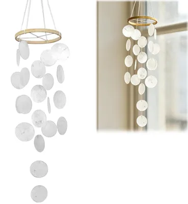 Image de Guirlande décorative, style bohème, avec des coquillages, longueur 73 cm