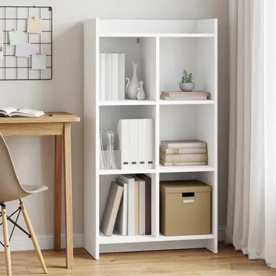 Immagine prodotto di Maison Exclusive - Libreria bianca, 59 x 30 x 111 cm, realizzata in materiale composito di legno