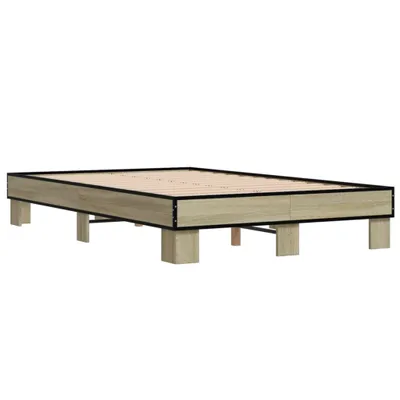 Produktbild von Bettgestell Sonoma-Eiche 120x190 cm Holzwerkstoff und Metall
