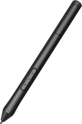 A black stylus pen is shown against a white background.