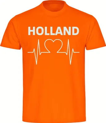 Produktbild von multifanshop Herren T-Shirt - Holland - Herzschlag, orange-2, Größe 3XL