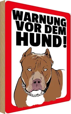 Produktbild von vianmo Holzschild 18x12 cm Warnung vor dem Hund Tier Haustier