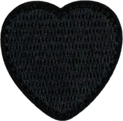 Produktbild von Herz-Herz-Emblem-Aufnäher zum Aufbügeln, schwarz, mittelgroß