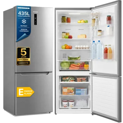 Productafbeelding van Heinner HCNF-M435INVXE++ Koel-vriescombinatie 435 L, No Frost, LED-display, RVS