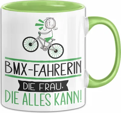 Produktbild von BMX-Fahrerin Geschenk Tasse Becher Die Frau Die Allen Kann Geschenkidee für eine BMX-Fahrerin Lustig (Grün)