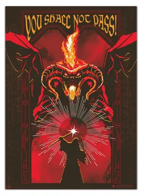 Produktbild von Grupo Erik GPE80943 - Der Herr der Ringe Leuchtendes Poster Balrog 50 x 70 cm - Neu