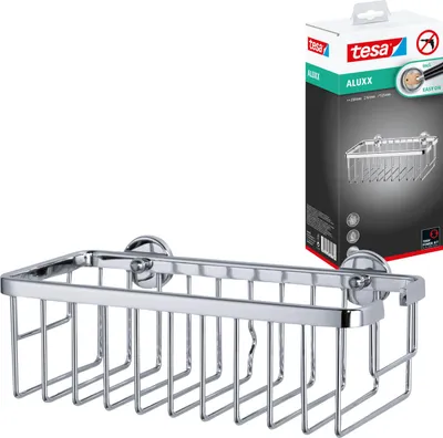 Produktbild von tesa Duschregal Duschablage Duschkorb Duschecke Badregal ohne Bohren verchromt