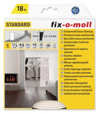 Produktbild von Schaumstoff-Dauer-Dichtung fix-o-moll 18m weiß