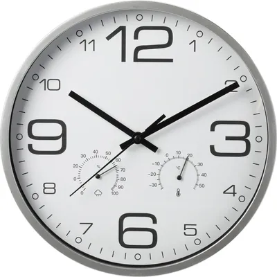Produktbild von Einzigartige 30 cm Wanduhr mit Thermometer und Hygrometer