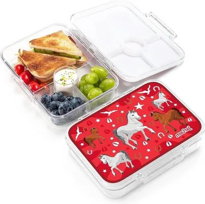 Immagine prodotto di Contenitore per il pranzo Famanu per bambini, a prova di perdite e senza BPA, con scomparti per l'asilo e la scuola, lavabile in lavastoviglie, capacità: 850 ml