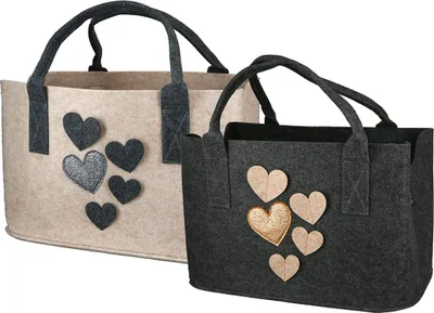 Produktbild von GILDE Filztasche "Herzregen" - Stilvolle Herzmotiv-Dekoration