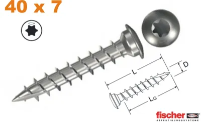 Image de Fischer 660702 vis/boulon 40 mm 50 pc(s)