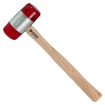 Produktbild von Dönges Kunststoffhammer mit lackiertem Eschenstiel, 60 mm, rot (Gummihammer)