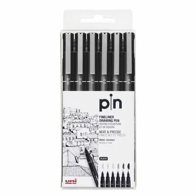 Produktbild von Uni-Ball Pen Set PIN-200(S) Schwarz Mehrfarbig 6 St