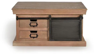 Immagine prodotto di Tavolino in stile industriale in legno di mango e metallo, 45 cm x 90 cm x 90 cm, Giner y Colomer