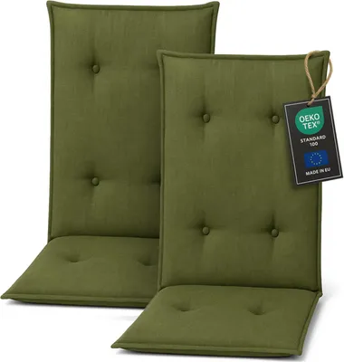 Obrázek produktu pro Pillows24 Polštář pro venkovní židle -120x50x8 cm / Tmavě zelená / Prošívané - Polštář, sedák na židli, sedák na zahradní nábytek, zahradní židle