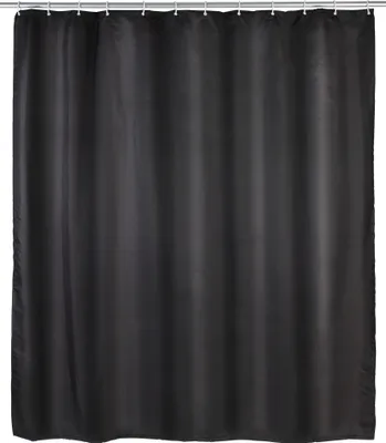 Immagine prodotto di WENKO Tenda da doccia antimuffa per vasche da bagno con anelli 180x200 cm Uni Black