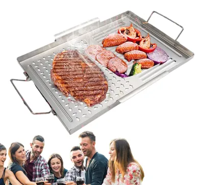 Image de Plaque de cuisson en acier inoxydable pour cuisiner et pour le barbecue