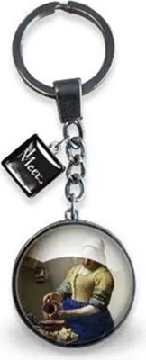 Image de Porte-clés verre Laitière ø3cm