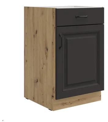 Produktbild von Unterschrank 50 Stilo Grau + Eiche Artisan Küchenzeile Vollauszug Soft-Close