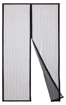 Obrázek produktu pro Magnetické síťové dveře, odolný design, bezdotykové ovládání, černé, 100 x 210 cm