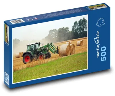 Produktbild von Puzzle 500 Traktor und Heuballen - martinpuzzle