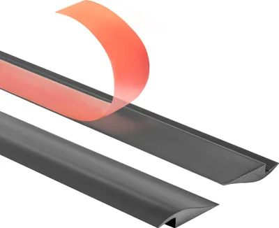 Immagine prodotto di QUEST Profilo Rampa Flessibile in PVC Autoadesivo per Piastrelle e Tappeti, Grigio Scuro