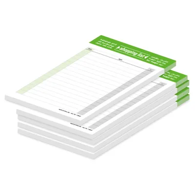 Produktbild von PRICARO Shopping List "Typo", magnetisch, green, A6, 25 Blatt, 5 Stück