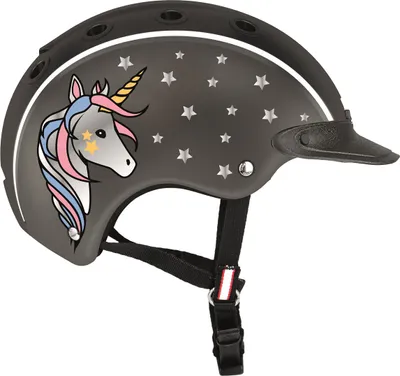 Produktbild von Casco Reithelm Skihelm Radhelm Nori Kinder schwarz grau Einhorn, Größe:XS