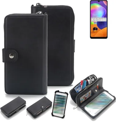 Produktbild von K-S-Trade 2in1 Handyhülle Schutzhülle kompatibel mit Samsung Galaxy A31  & Portemonnee Cover Handy Hülle Case Etui Geldbörse Wallet Bookstyle
