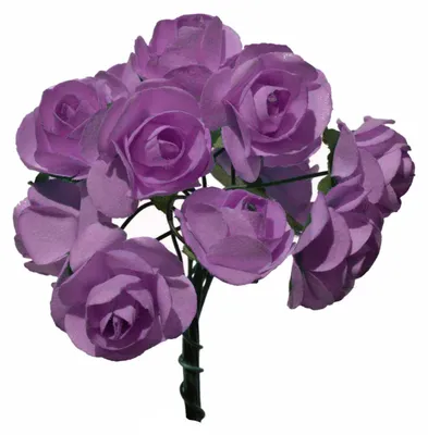 1 Bündel je 12 Rosen Röschen, Länge 7cm, Dekoration, Floristik violett