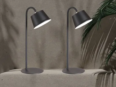 Produktbild von 2er SET Outdoor Tischleuchten mit Akku ohne Kabel - auch für Decke & Wandmontage