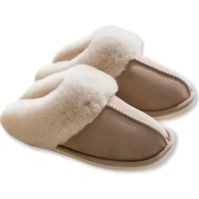 Produktbild von Knaak Fluffy Pantoffeln Damen Herren Khaki 40/41 rutschfest gefüttert