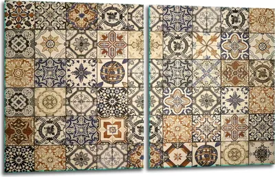 Produktbild von Herdabdeckplatten 2x40x52 Glaskeramikfeld 2-Teilig Glas Spritzschutz Mosaik