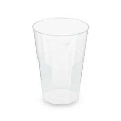 Produktbild von 60x Mehrwegbecher Cocktail transparent PP Eichstrich 0,3 l  Ø 8 cm