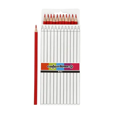 Immagine prodotto di Colortime - Matite colorate triangolari - Rosso, 12 pezzi