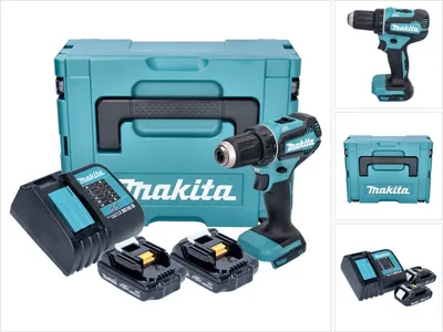 Obrázek produktu pro Akumulátorový vrtací šroubovák Makita DDF 485 SYJ 18 V 50 Nm + 2x baterie 1,5 Ah + nabíječka + Makpac