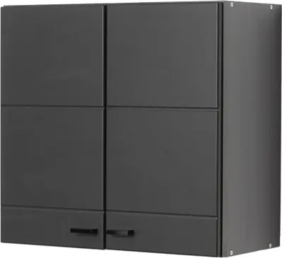 Produktbild von Dmora Küchenschrank Palmiano 60x30x57 cm Schwarz Anthrazit, ein Regal, 2 Türen