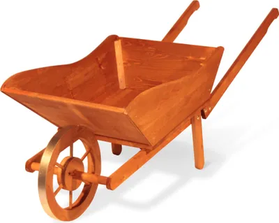 Produktbild von Blumenschubkarre Blumenkübel Pflanzkasten aus Holz, braun, L146 x B58 x H57 cm