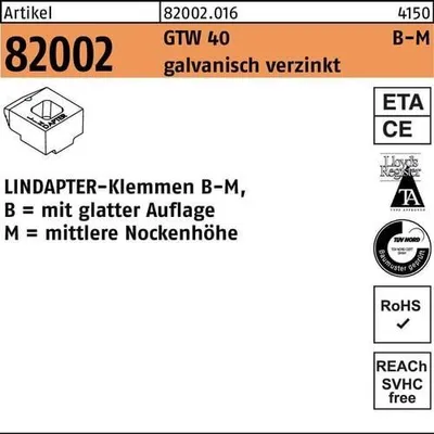 Produktbild von Klemmen R 82002 GTW 40 MM 20 / 10,0 galvanisch verzinkt