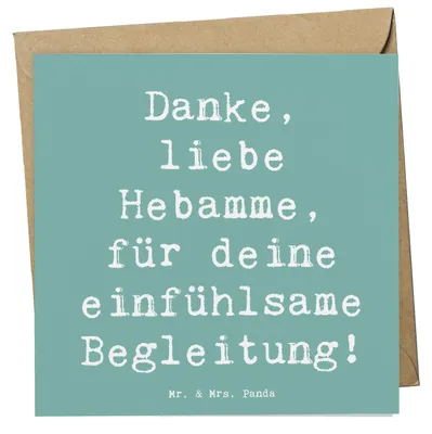 Produktbild von Mr. & Mrs. Panda Glückwunschkarte Spruch Liebe Hebamme - Meeresbrise - Geschenk, Dankbarkeit, Aufmerksamkeit, Bedanken, unermüdlicher Einsatz, doppelkarte, Danke, sagen