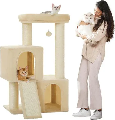 Produktbild von Krabpaal für große Katzen - Katzenhaus - Beige