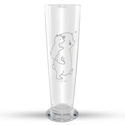 Produktbild von Mr. & Mrs. Panda Bier Glas Papa Bär - Transparent - Geschenk, Weißbierglas, Muttertag, Vatertag, Bierglas, Weizen, Mr Mrs Weizenglas, Weizenbier, Geburtstag