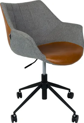 Produktbild von Zuiver Doulton Bürostuhl mit Armlehne Vintage Braun