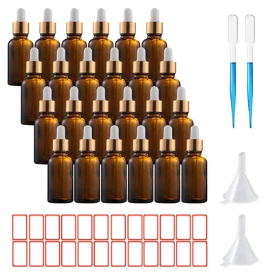 24x 30 ml Amber Glasflaschen mit Pipette für Öle