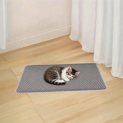 Image de Tapis pour chat antidérapant et imperméable, gris, 60 x 90 cm